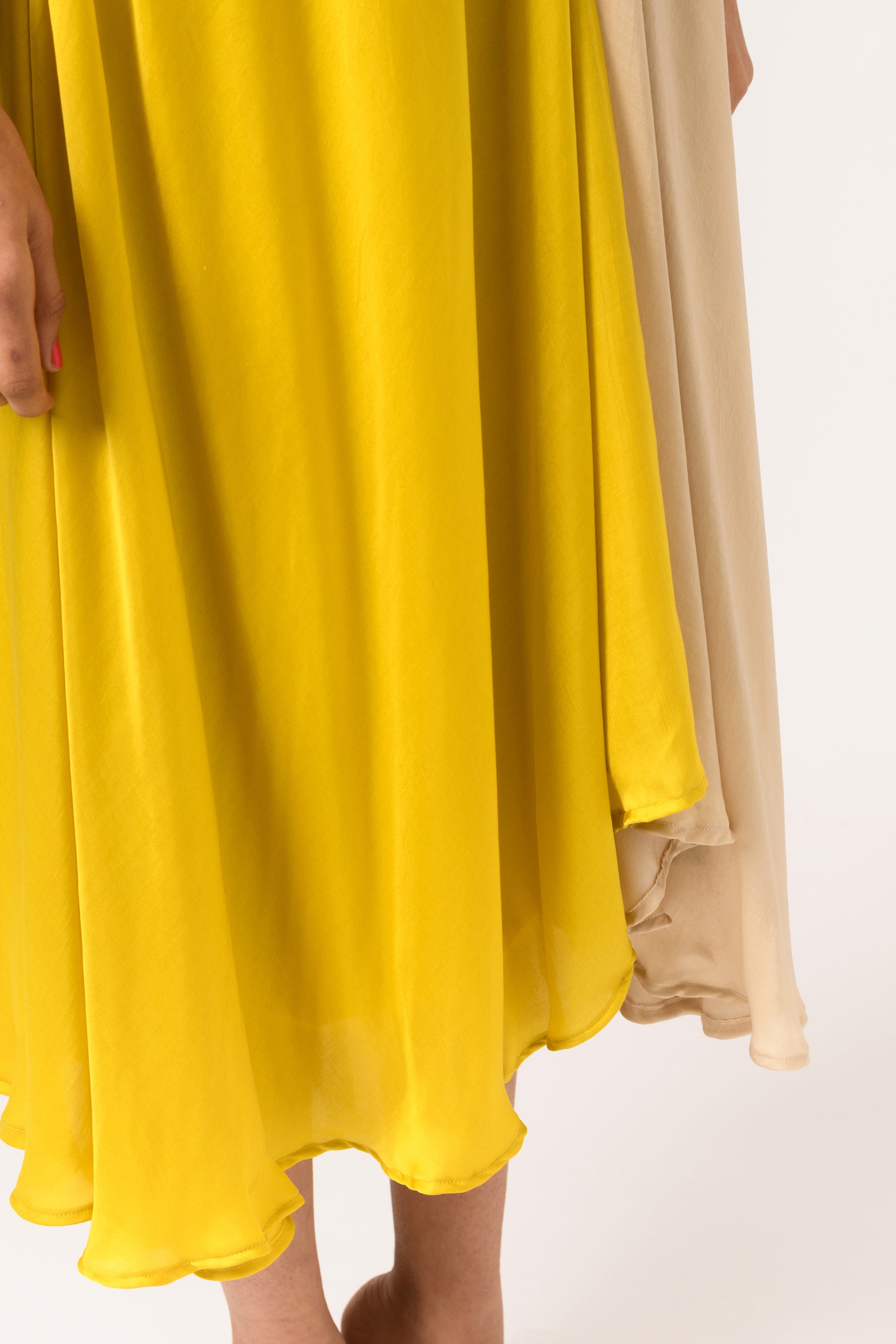 yellow cap sleeve dress