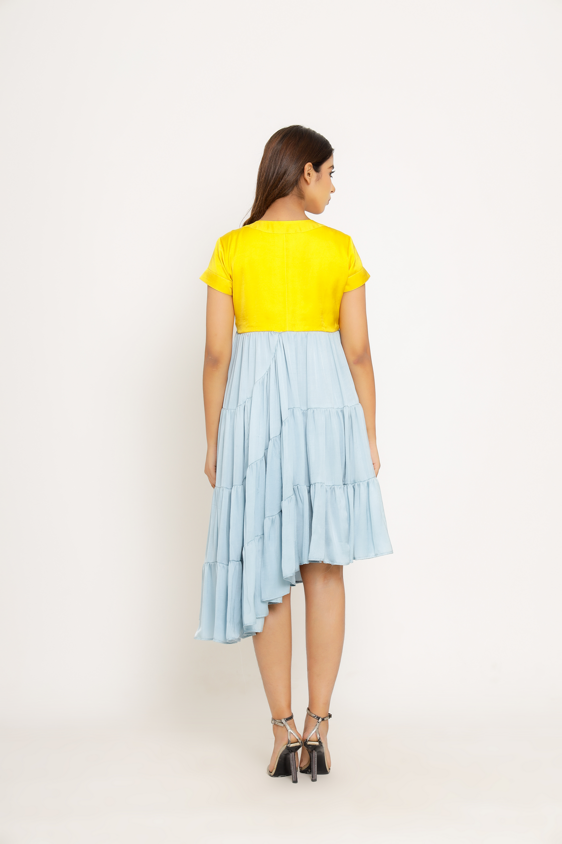blue asymmetrical dress