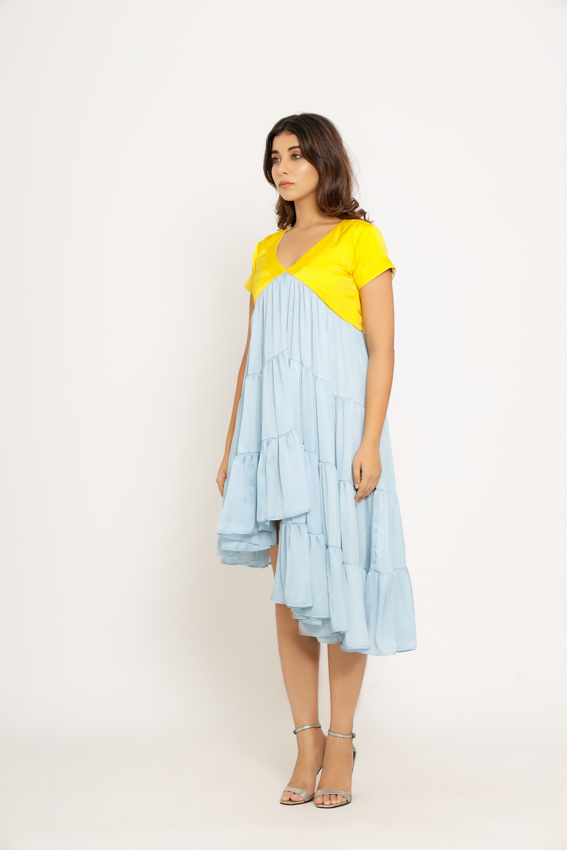 blue asymmetrical dress