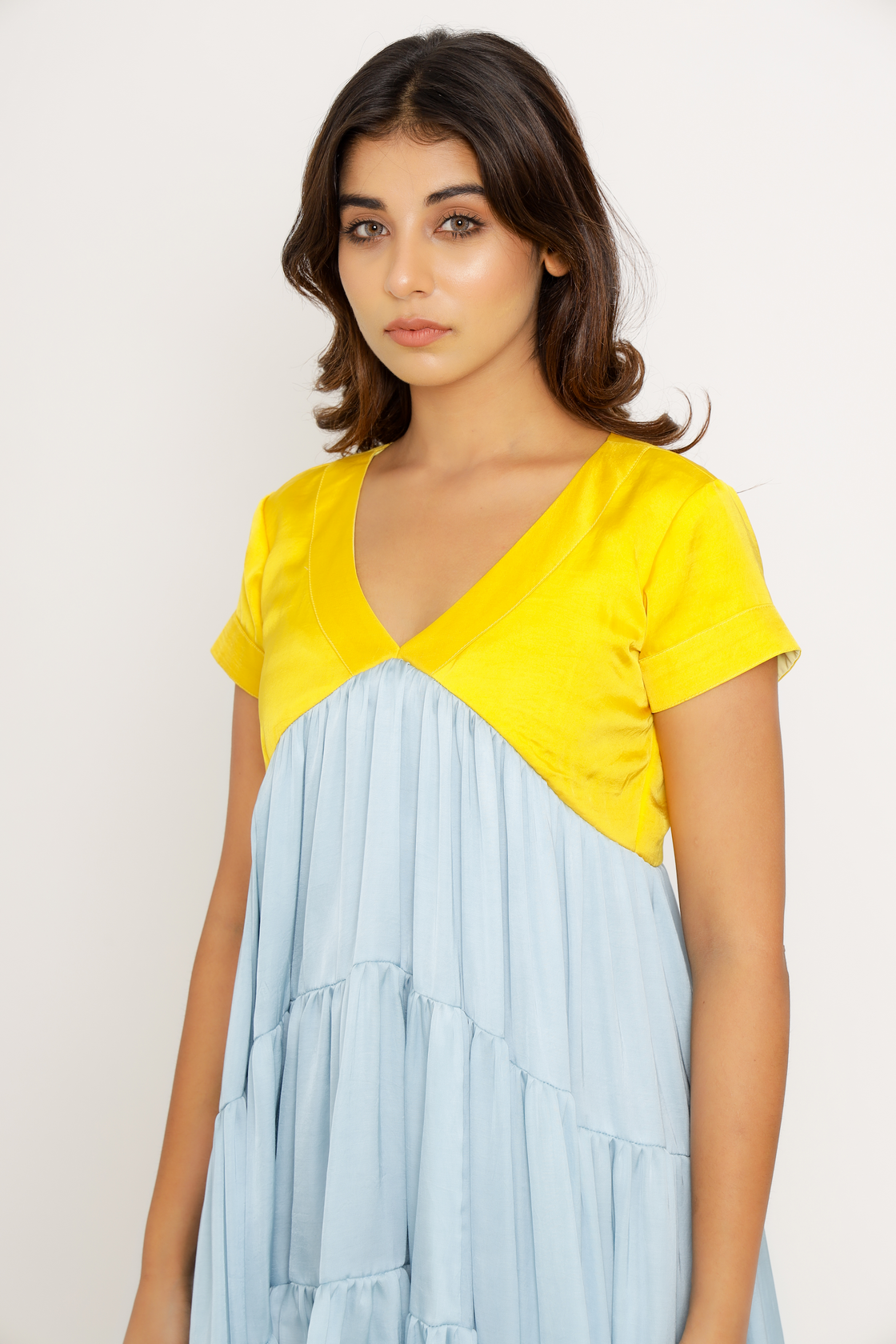 blue asymmetrical dress