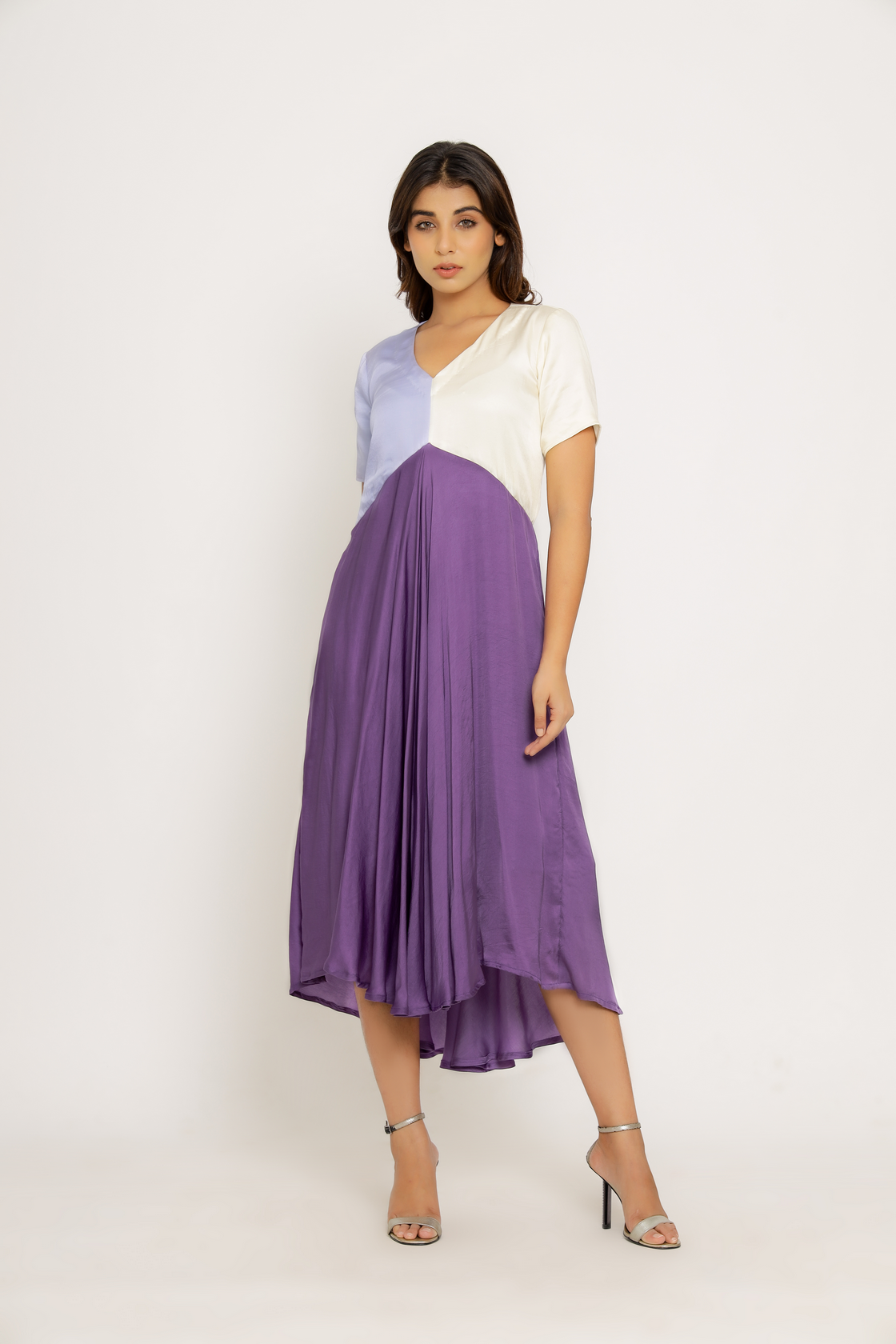 purple midi dress