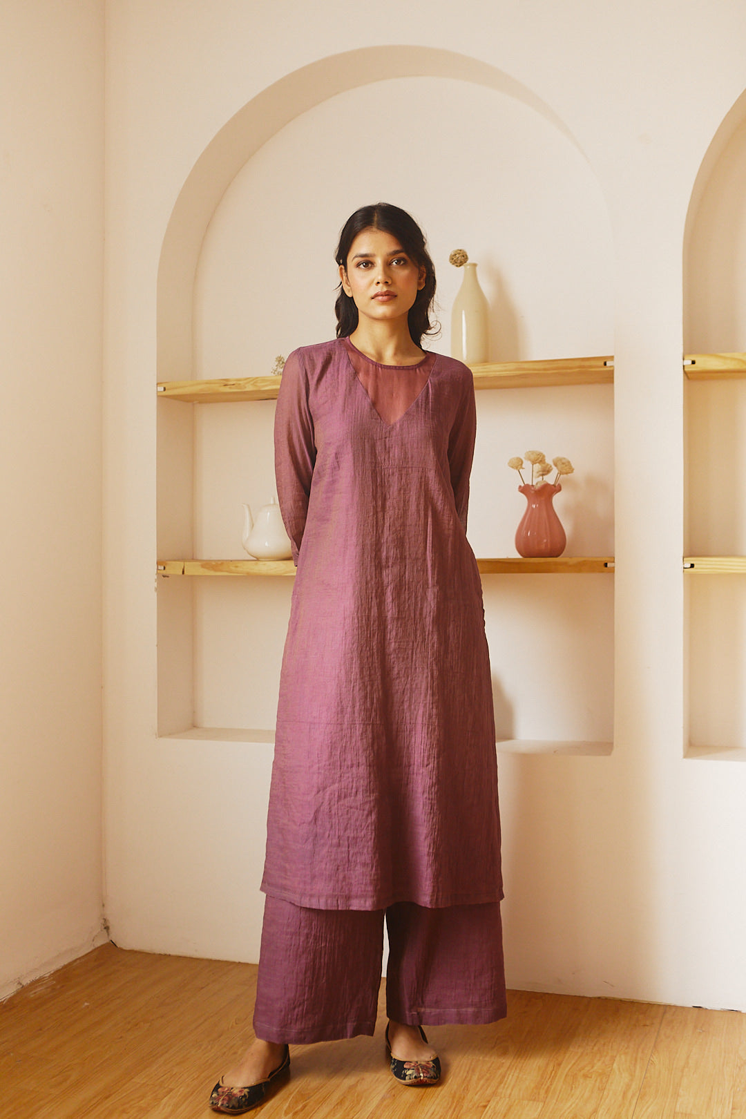 WINE KURTA SET