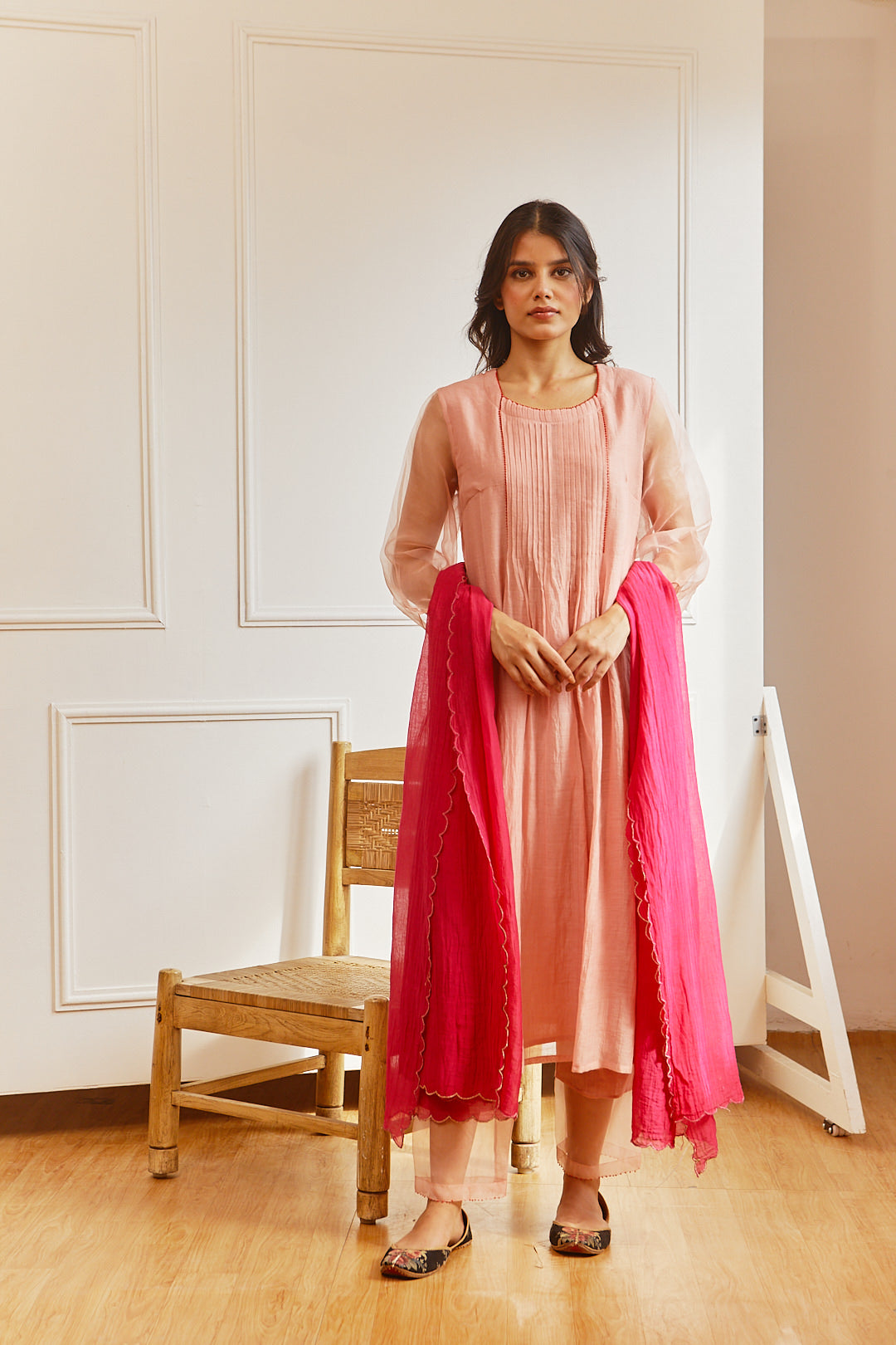 PERSIAN OLD ROSE COMFORT FIT KURTA SET