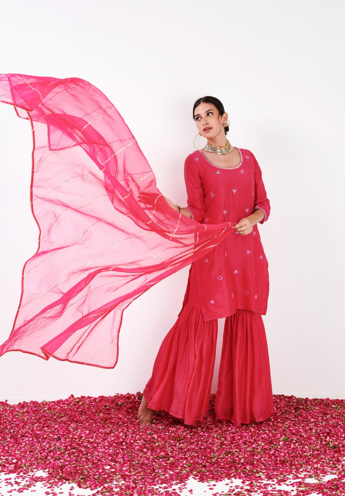 Kalki Hot Pink Sharara Set