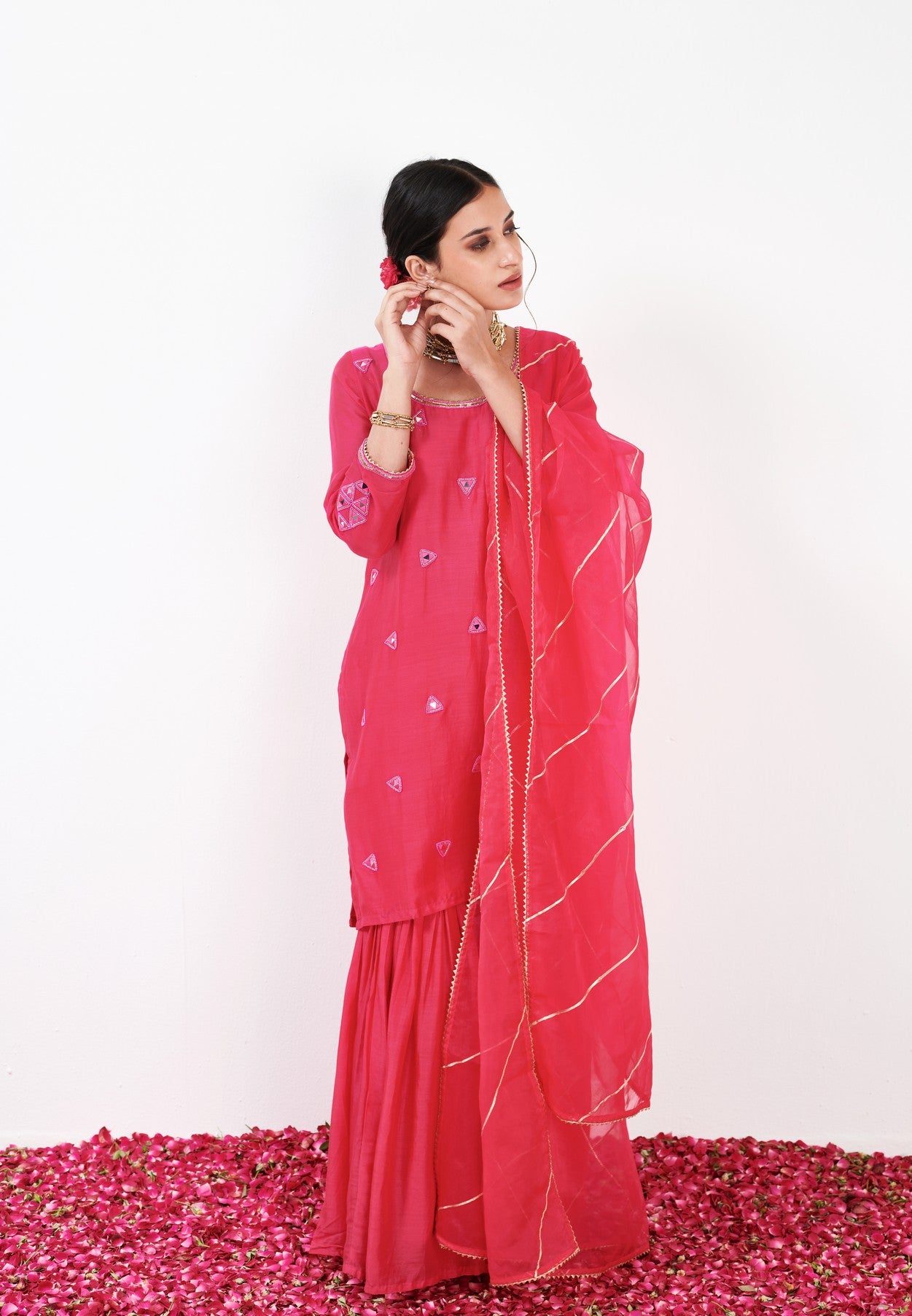 Kalki Hot Pink Sharara Set