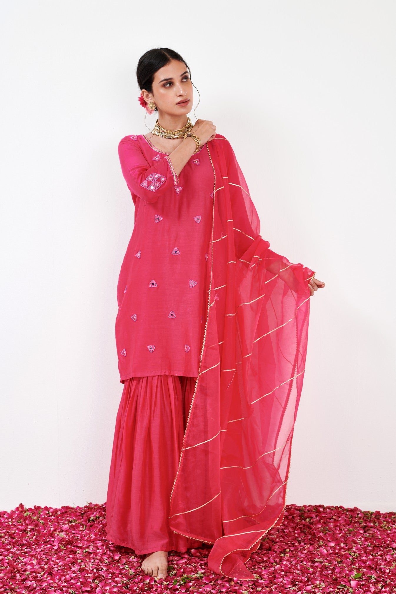 Kalki Hot Pink Sharara Set