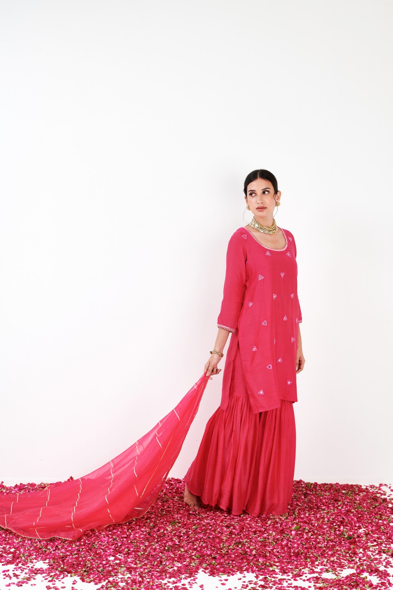 Kalki Hot Pink Sharara Set