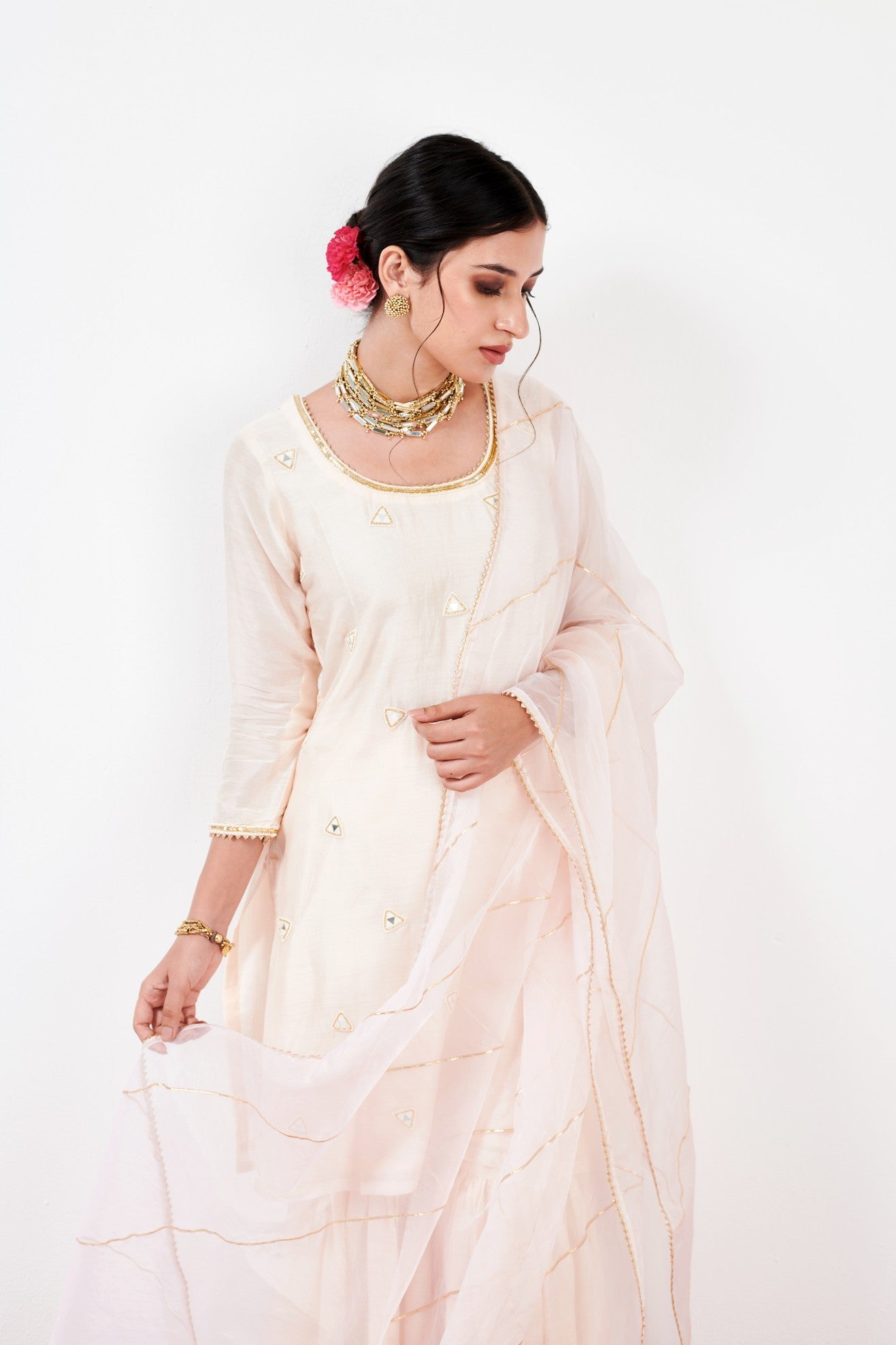 Kalki Ivory Sharara Set