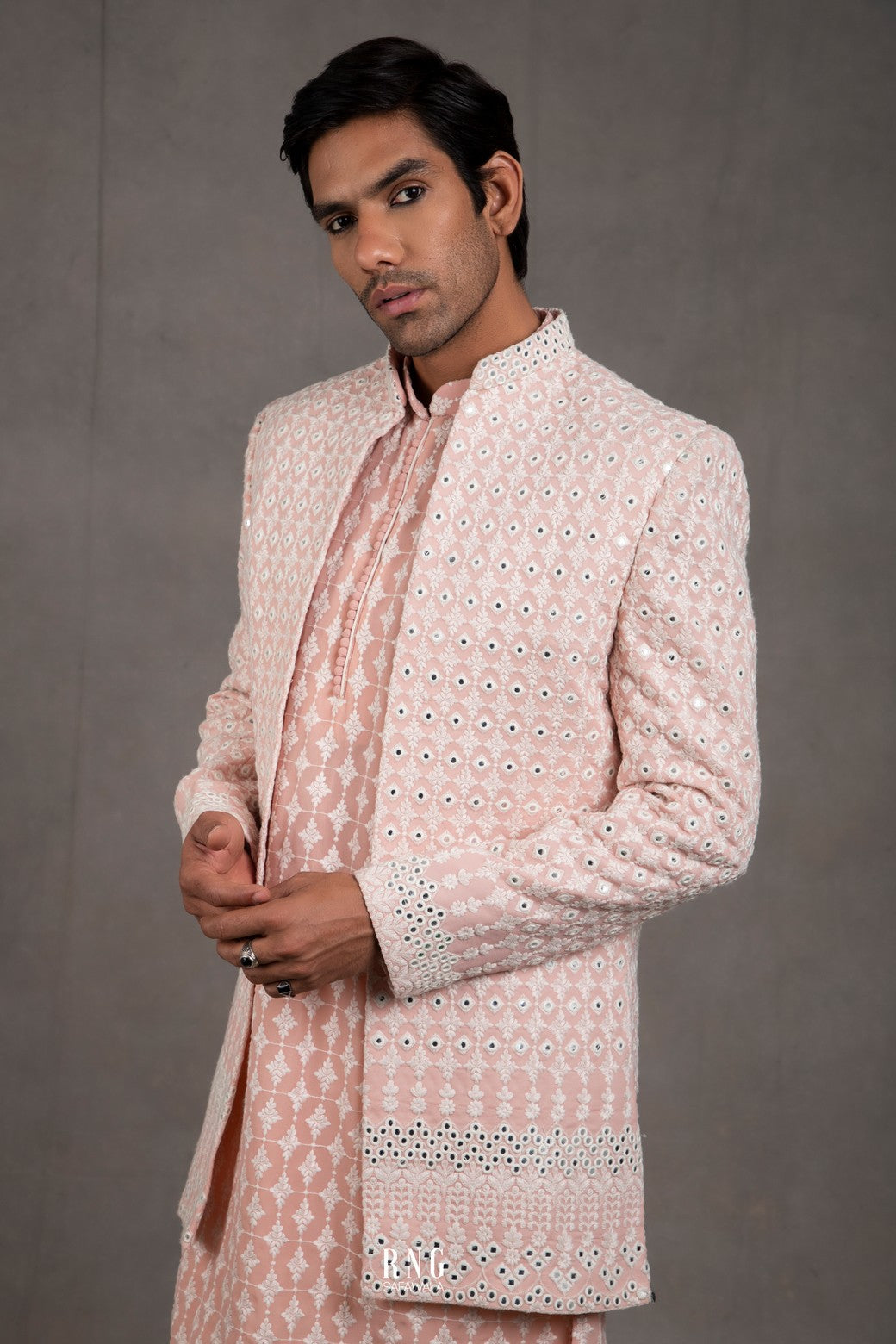 pink indo western
