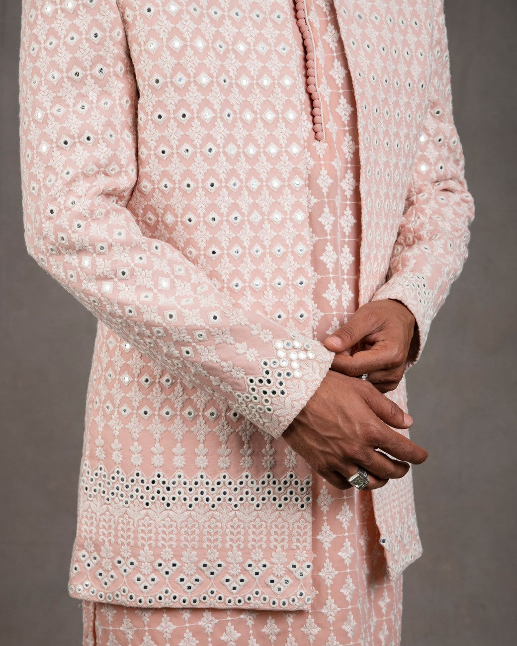 pink indo western