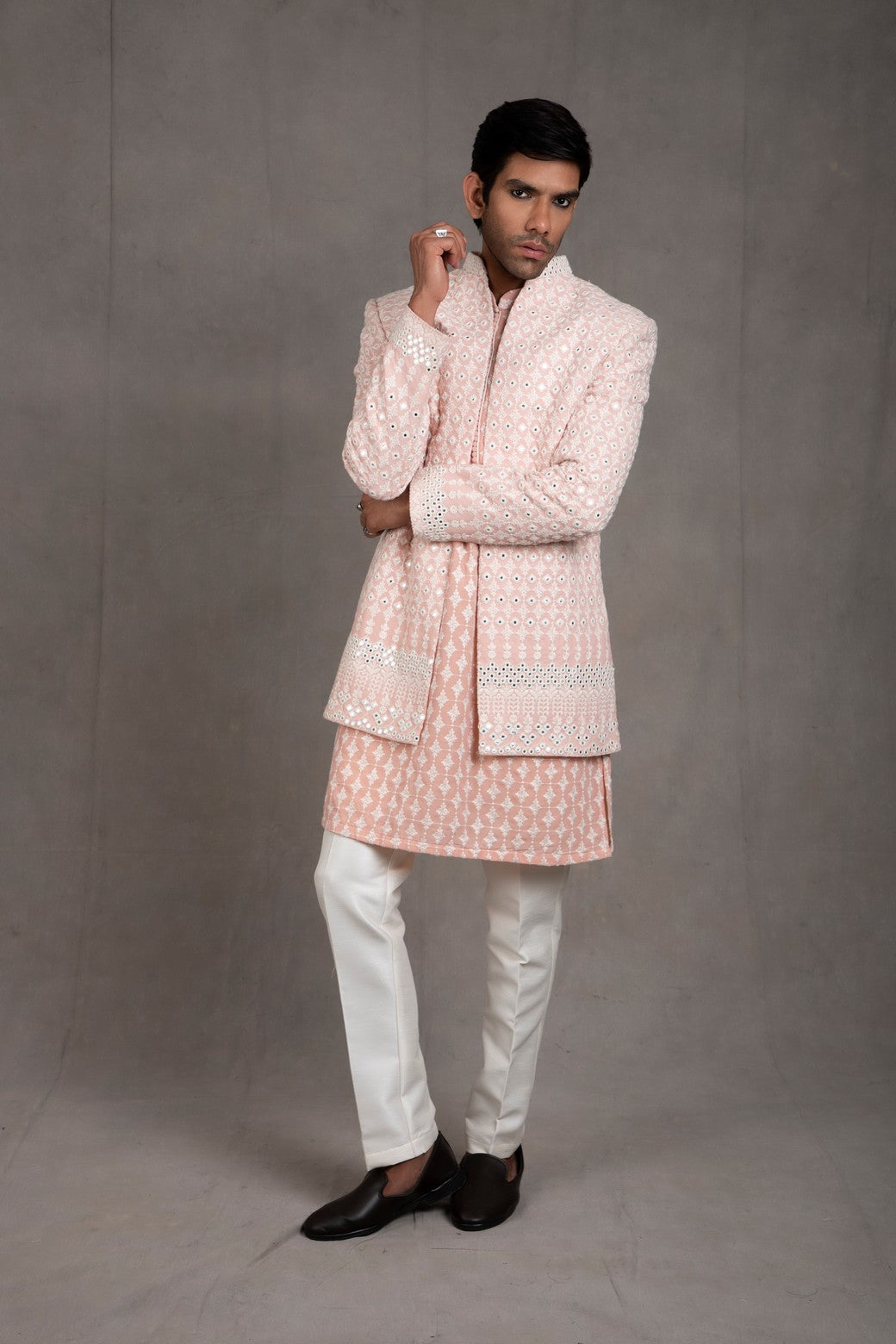 pink indo western