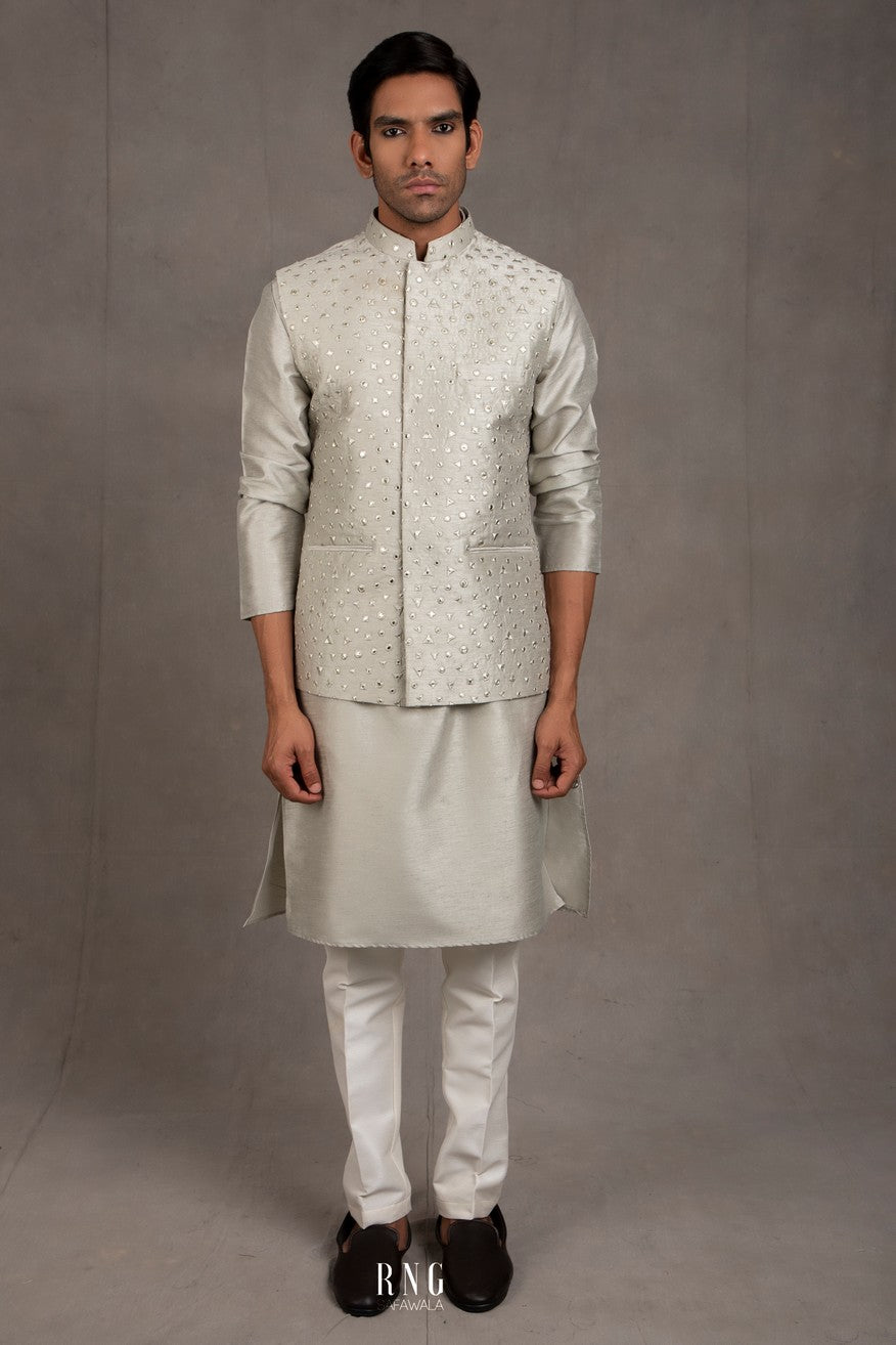 grey kurta with jacket