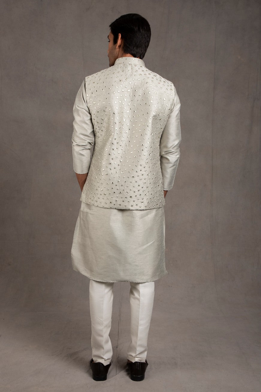 grey kurta with jacket