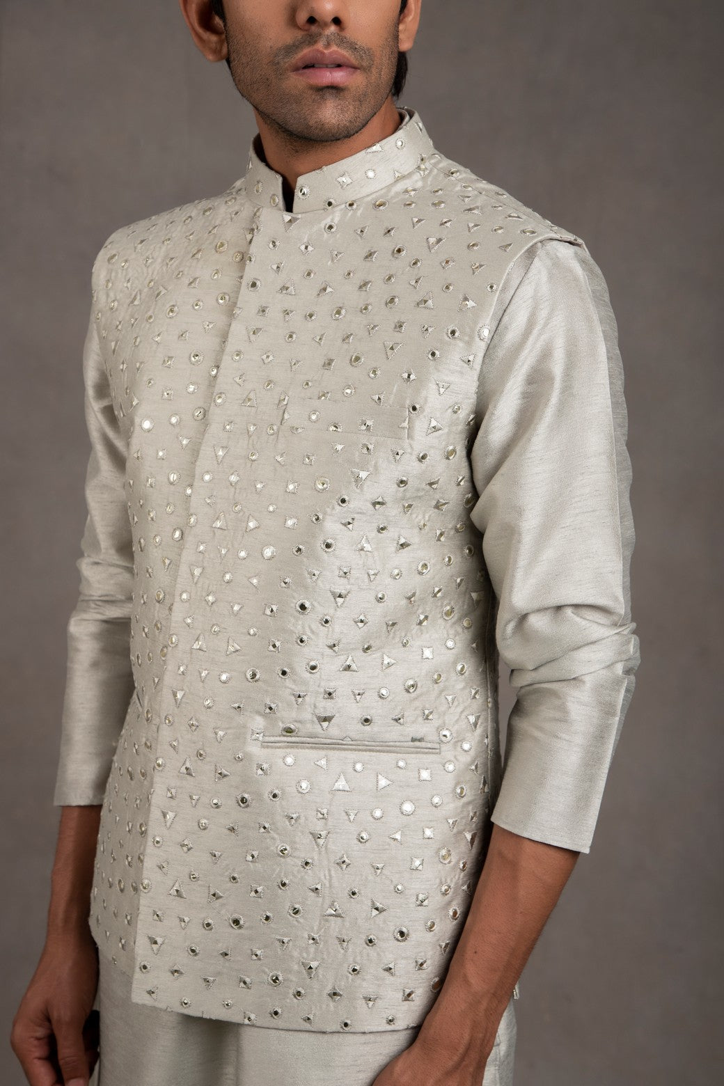 grey kurta with jacket