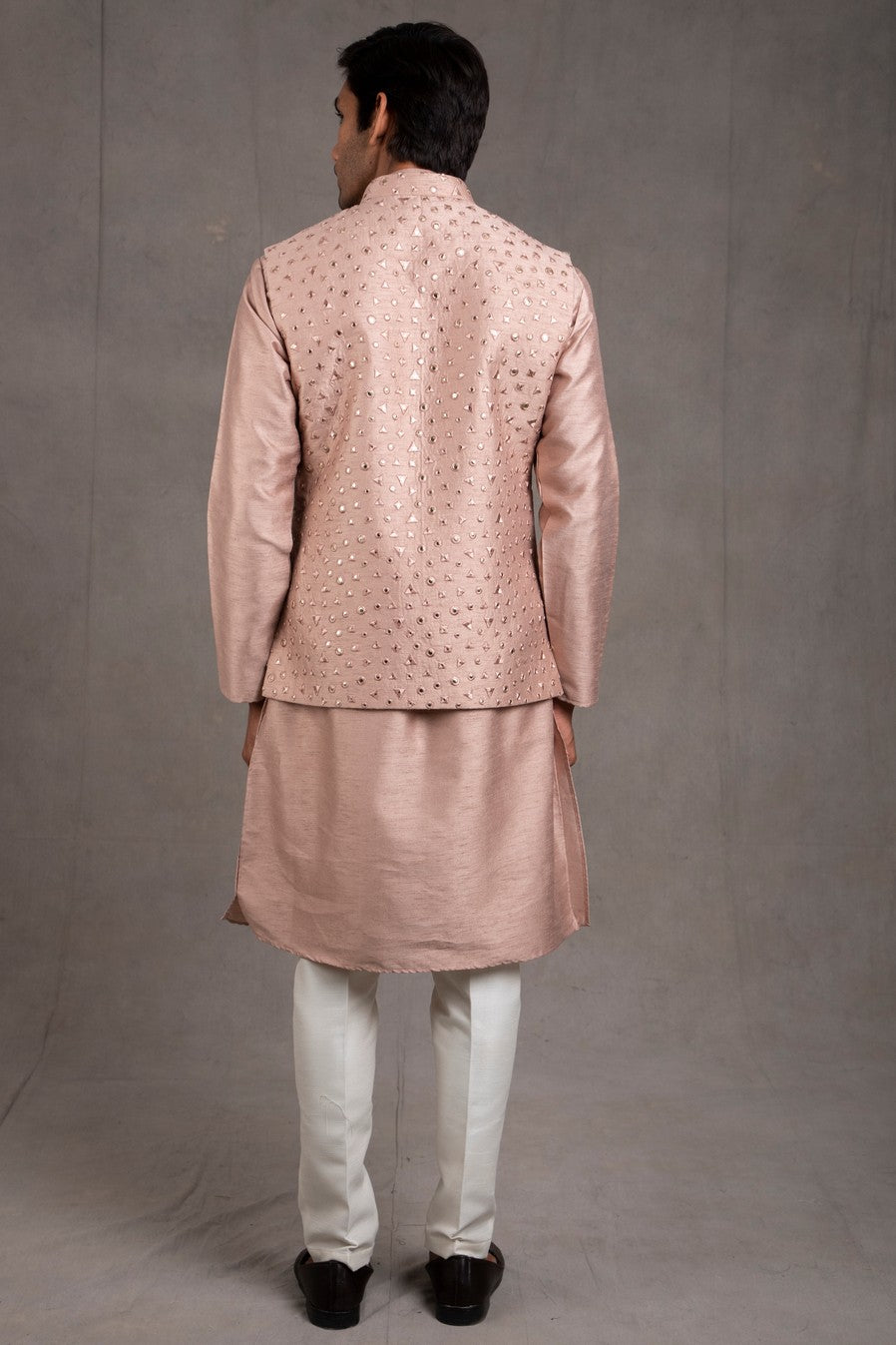 red kurta with jacket