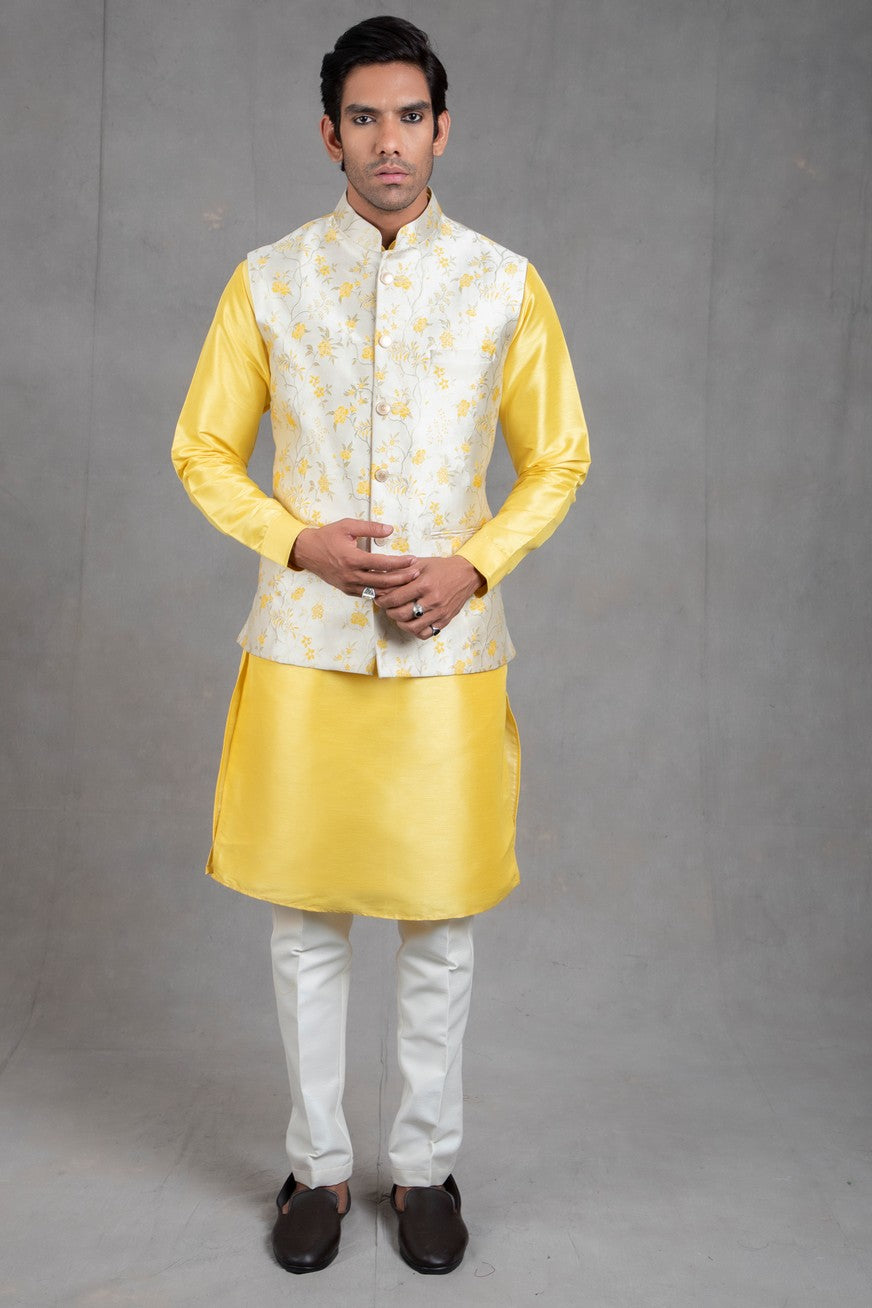 printed kurta pajama with jacket