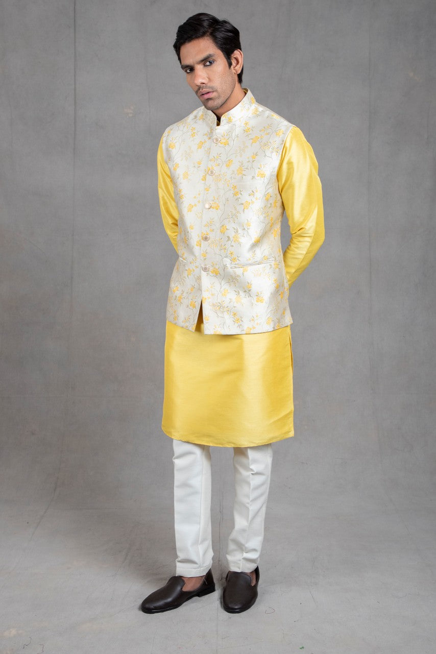 printed kurta pajama with jacket