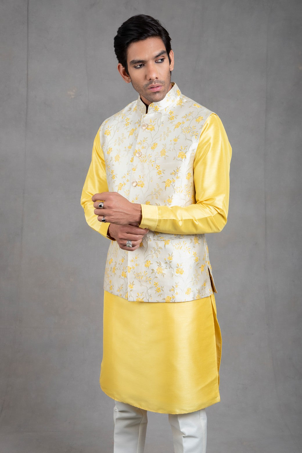 printed kurta pajama with jacket