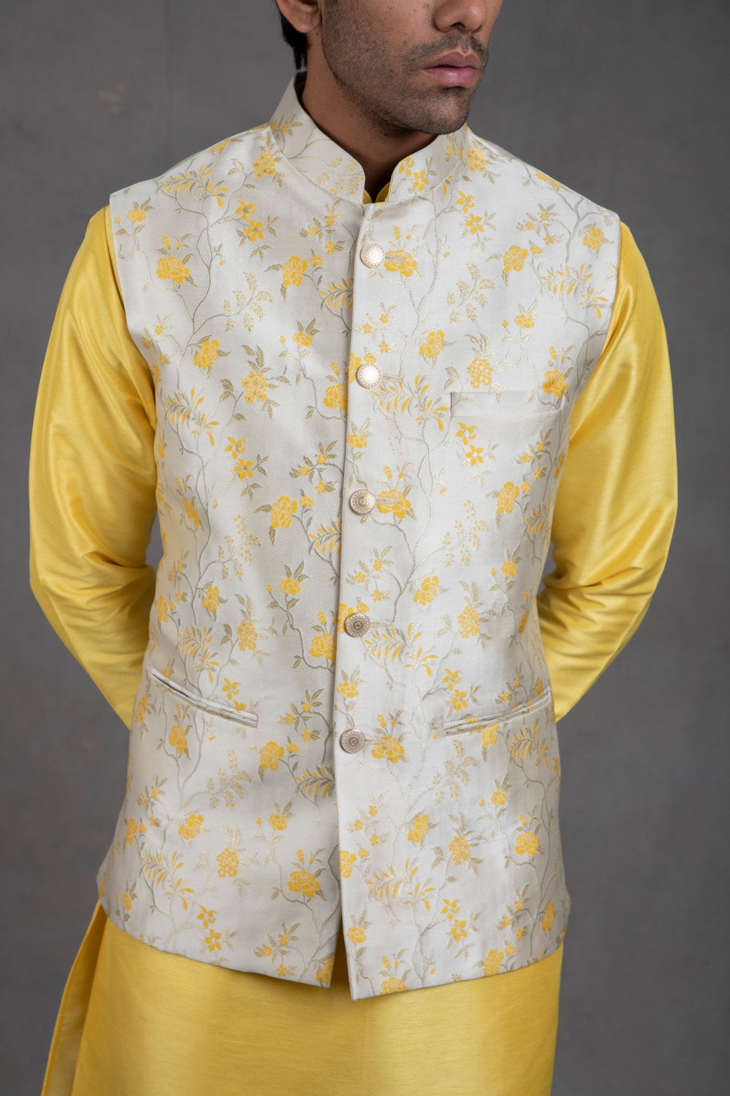 printed kurta pajama with jacket