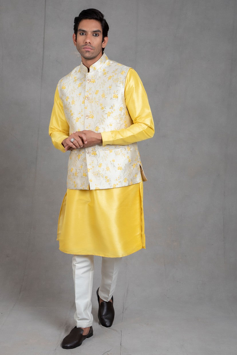 printed kurta pajama with jacket