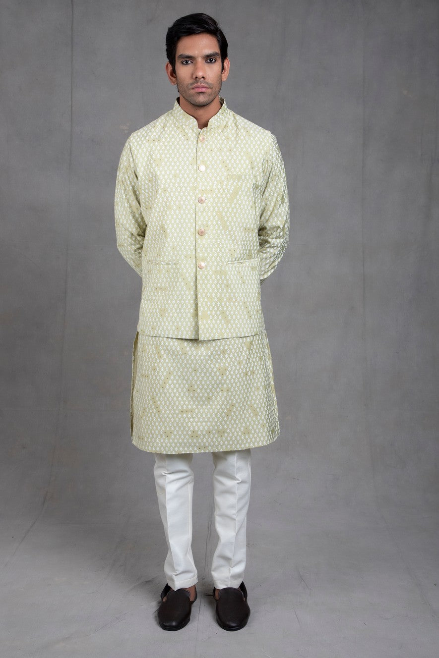 printed kurta with jacket