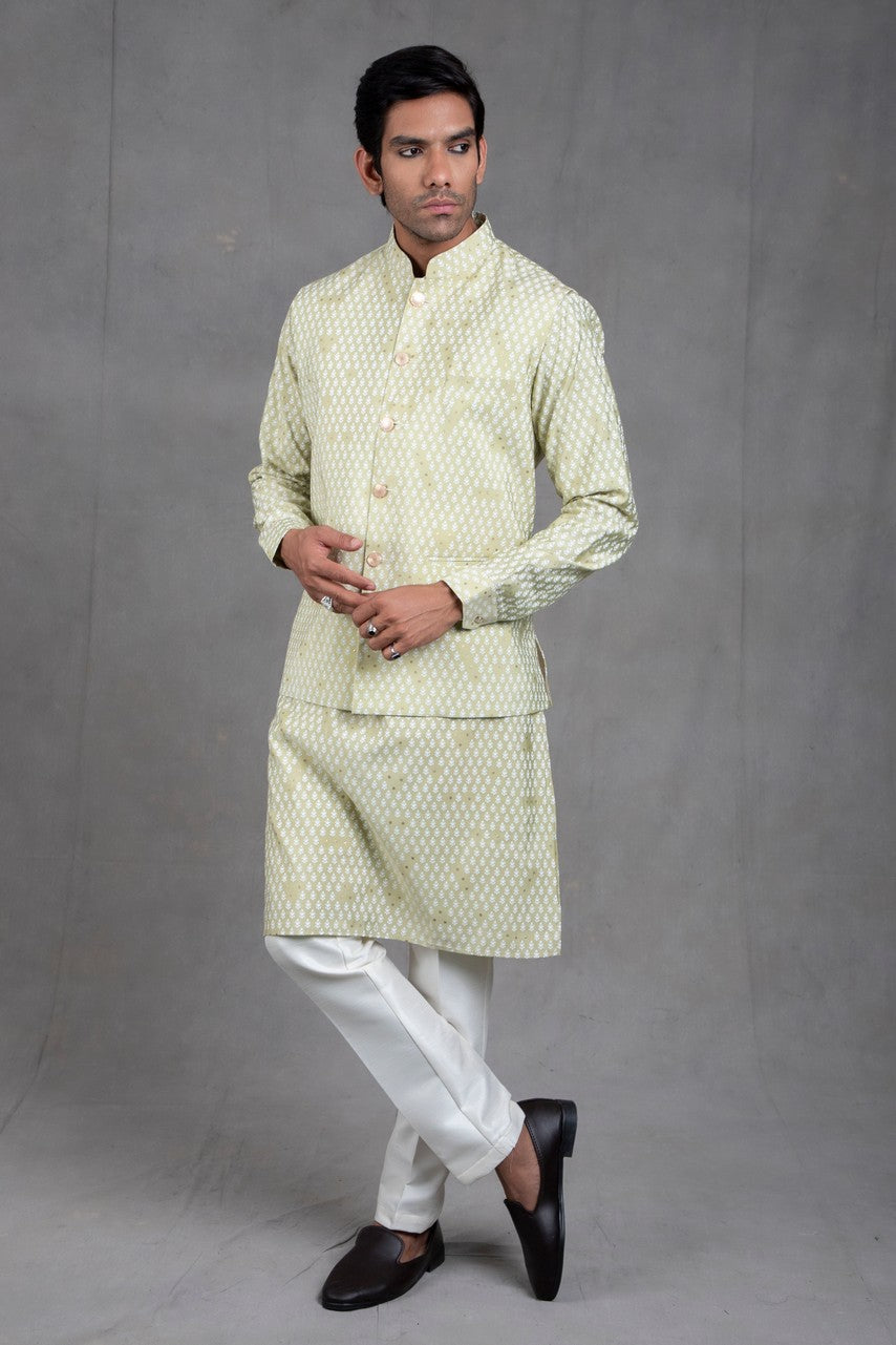 printed kurta with jacket