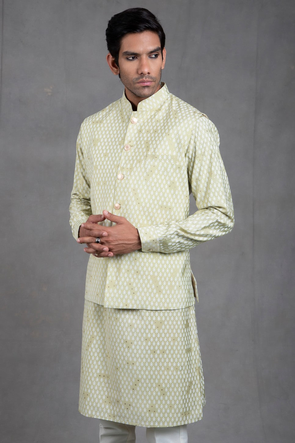 printed kurta with jacket