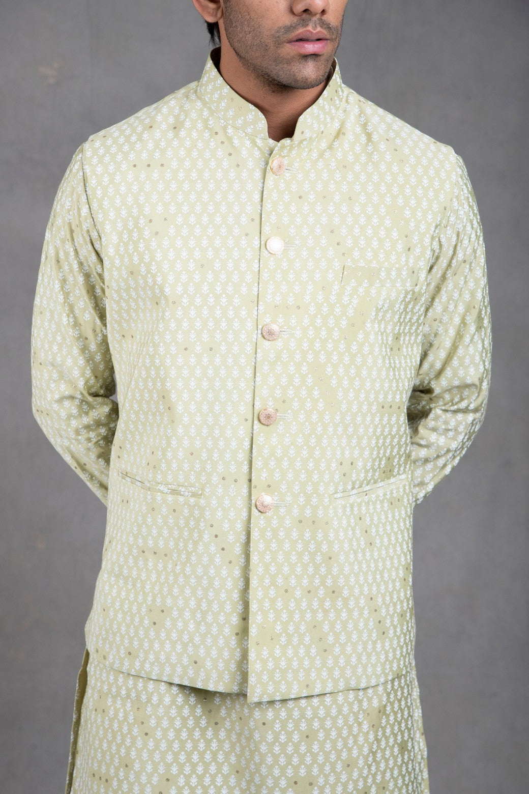 printed kurta with jacket