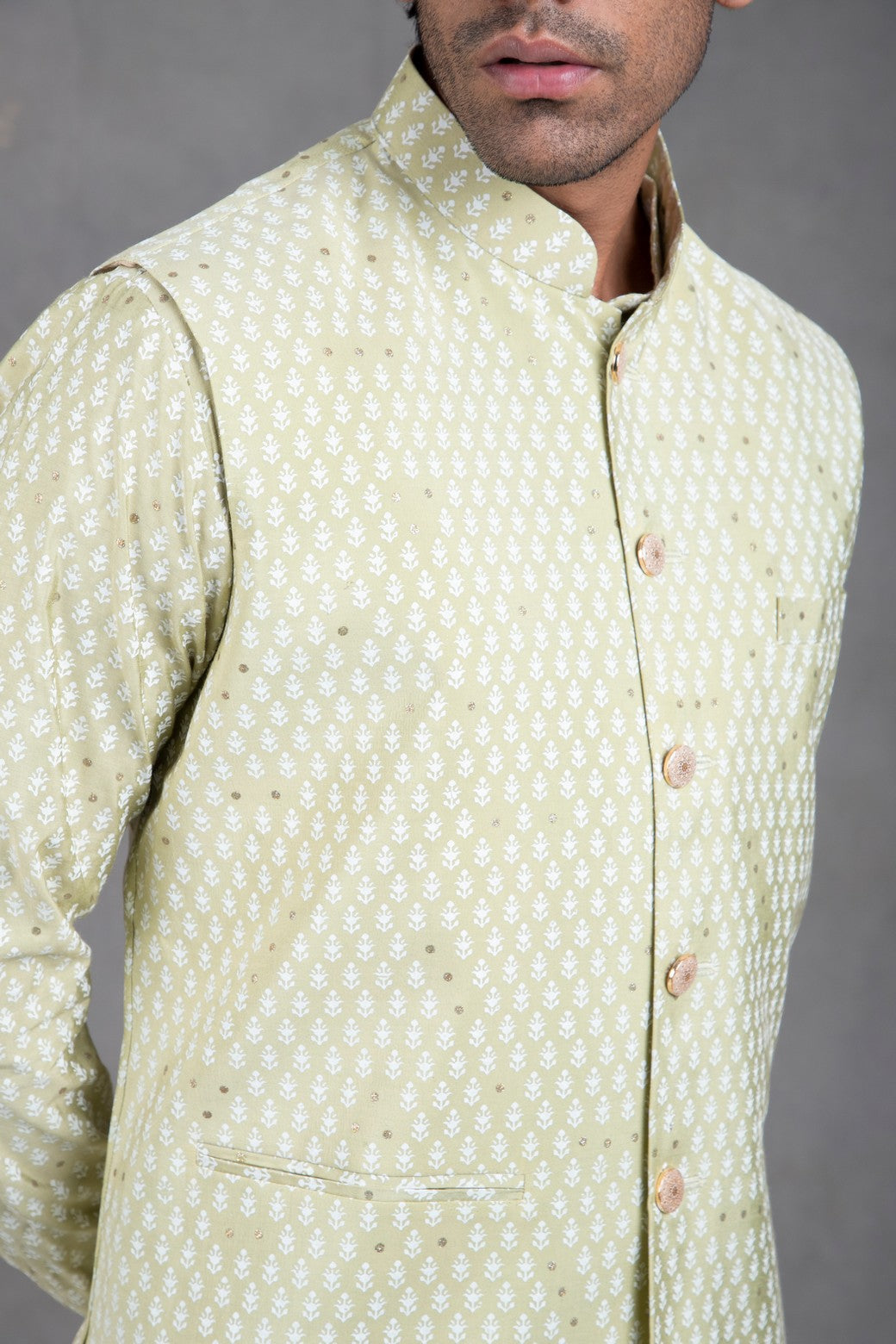 printed kurta with jacket