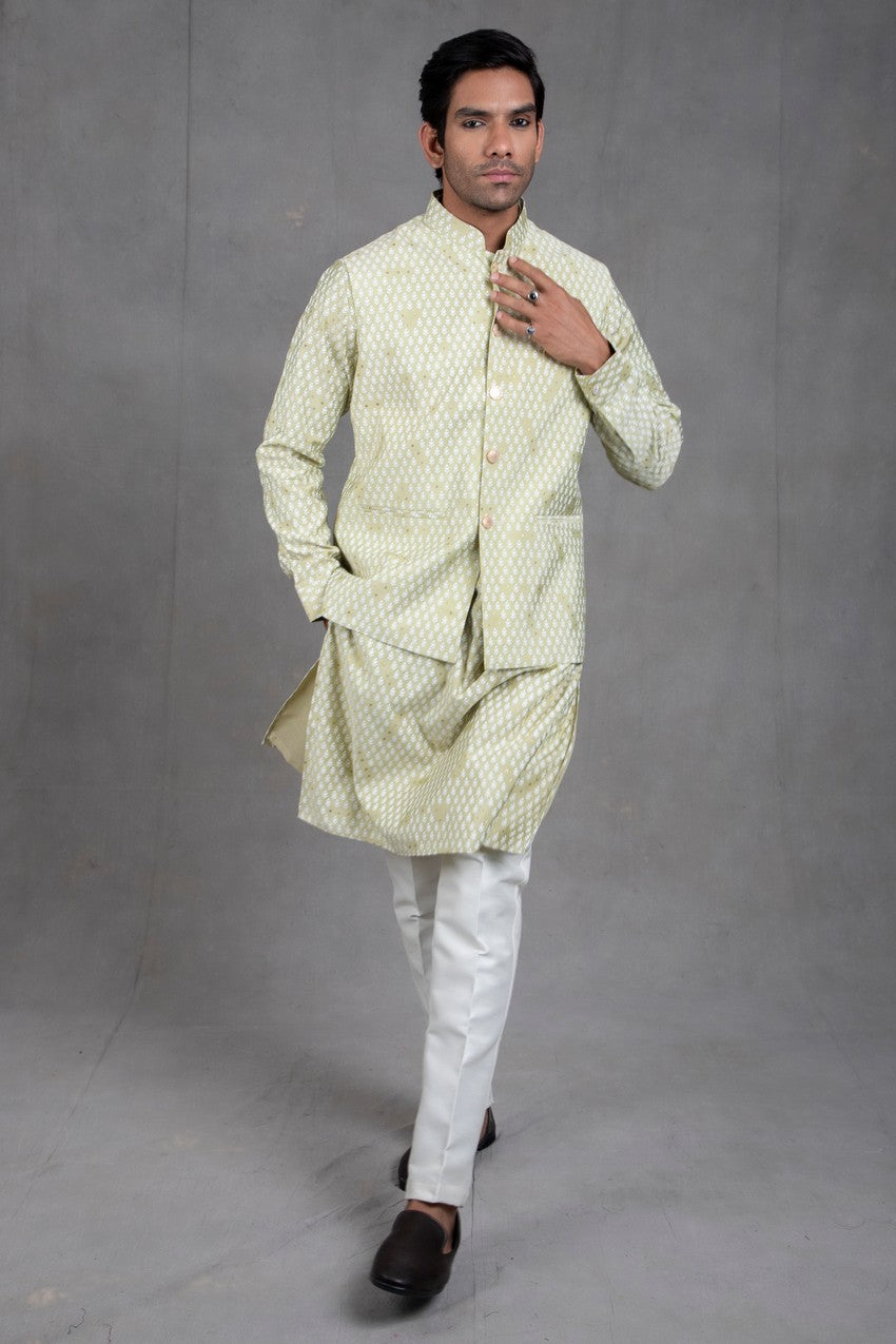 printed kurta with jacket