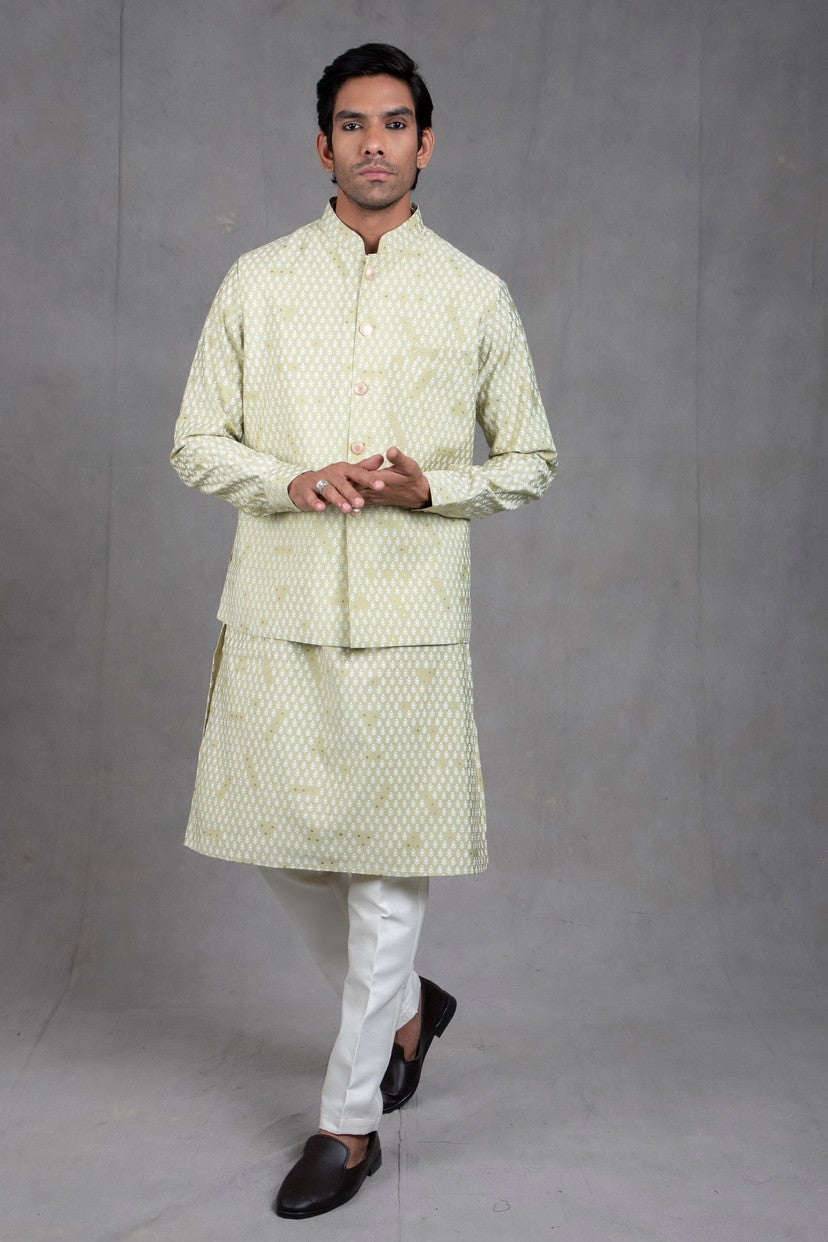 printed kurta with jacket