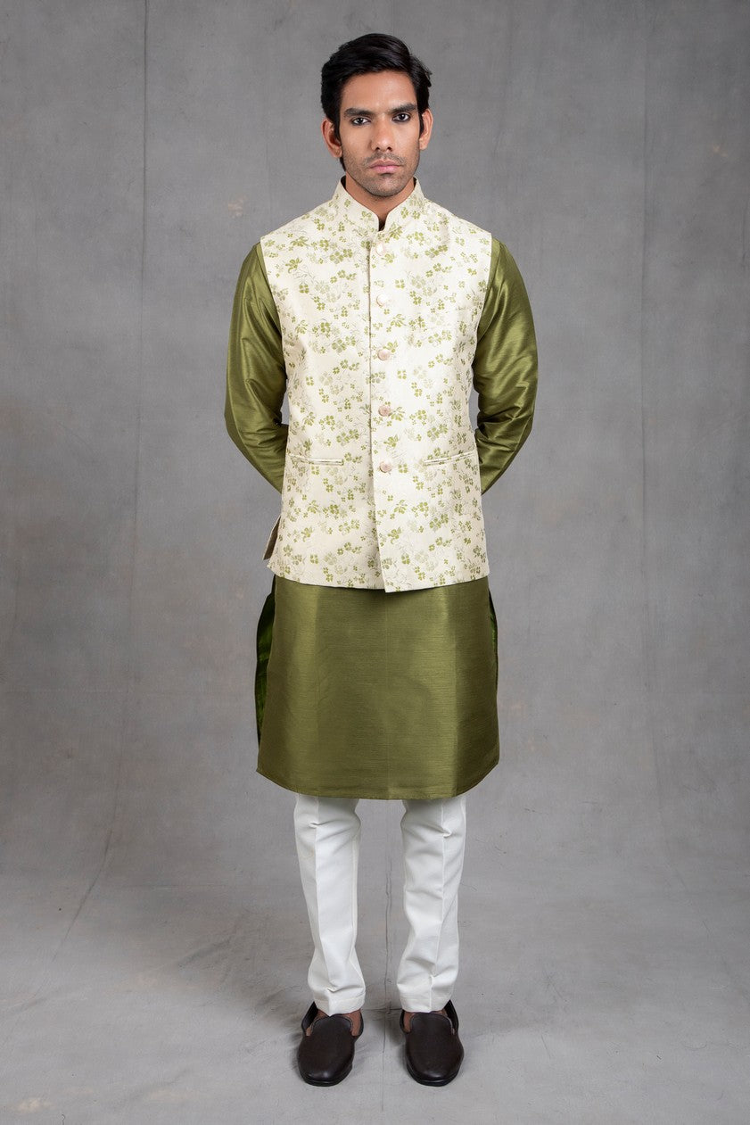 floral jacket with kurta