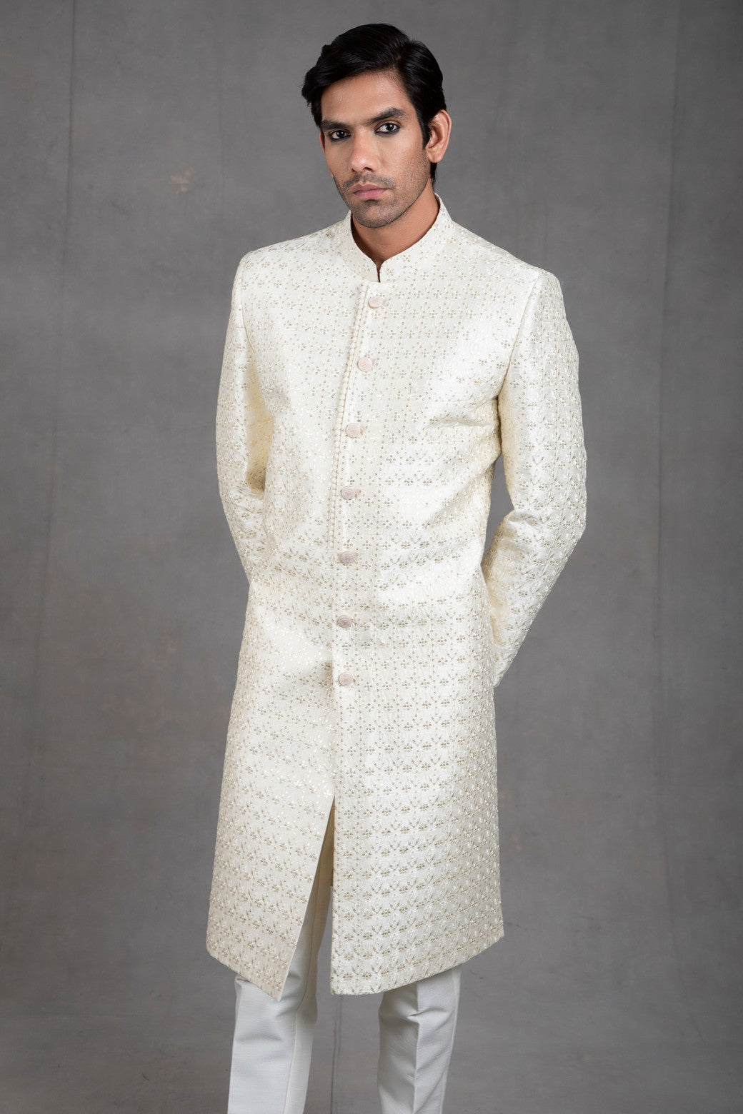 White Embroidered Sherwani