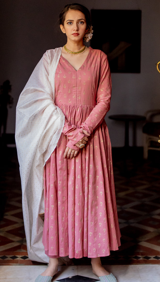 anarkali with dupatta set