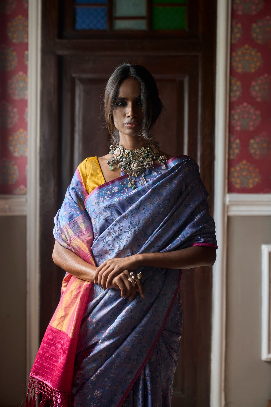 Pushpavali' Neel Tanchoi Zari Pure Silk Benarasi Handloom Sari