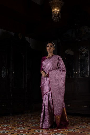 Pushpavali' Tanchoi Zari Pure Silk Benarasi Handloom Sari
