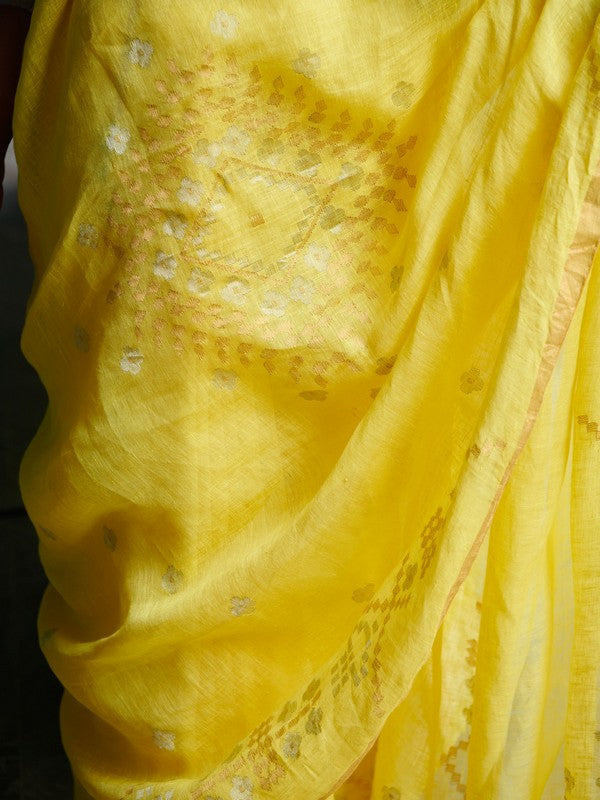 ALPA' Jamdani Linen Handloom Sari