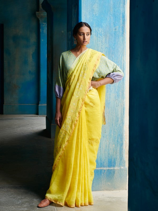 ALPA' Jamdani Linen Handloom Sari