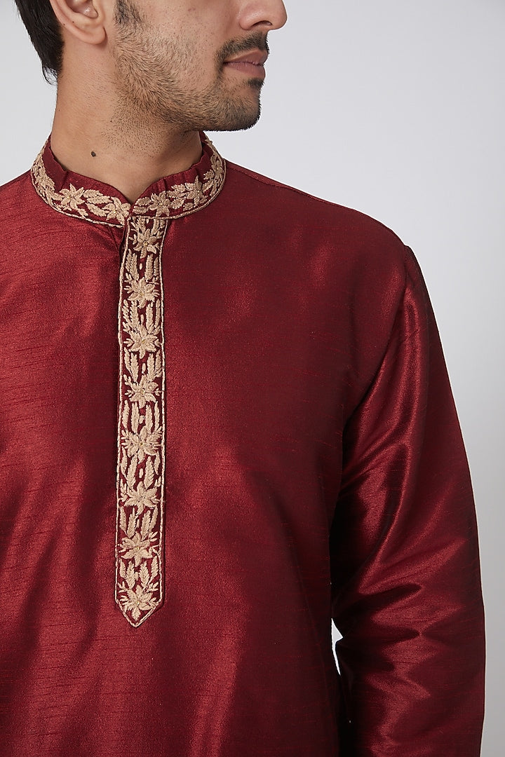 red kurta set men