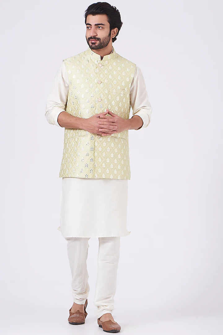 Pista Green Nehru Jacket