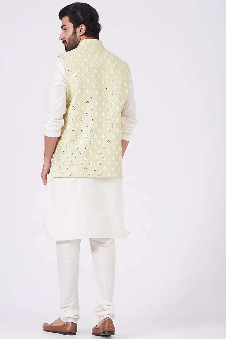 Pista Green Nehru Jacket