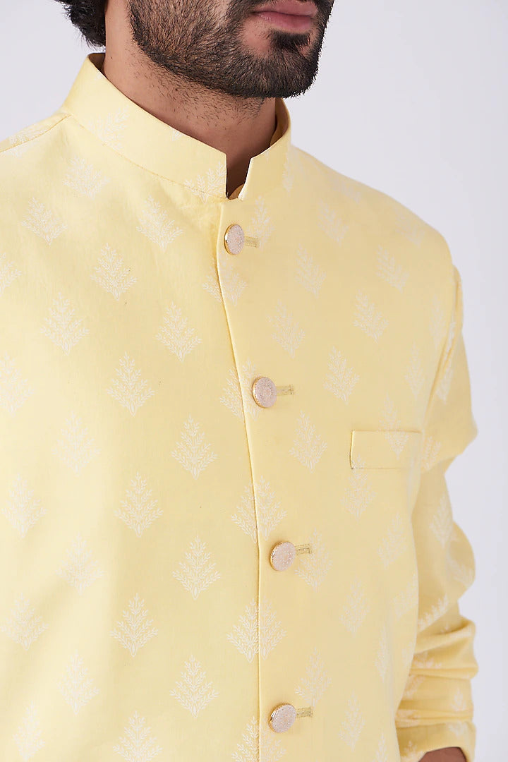 yellow nehru jacket men