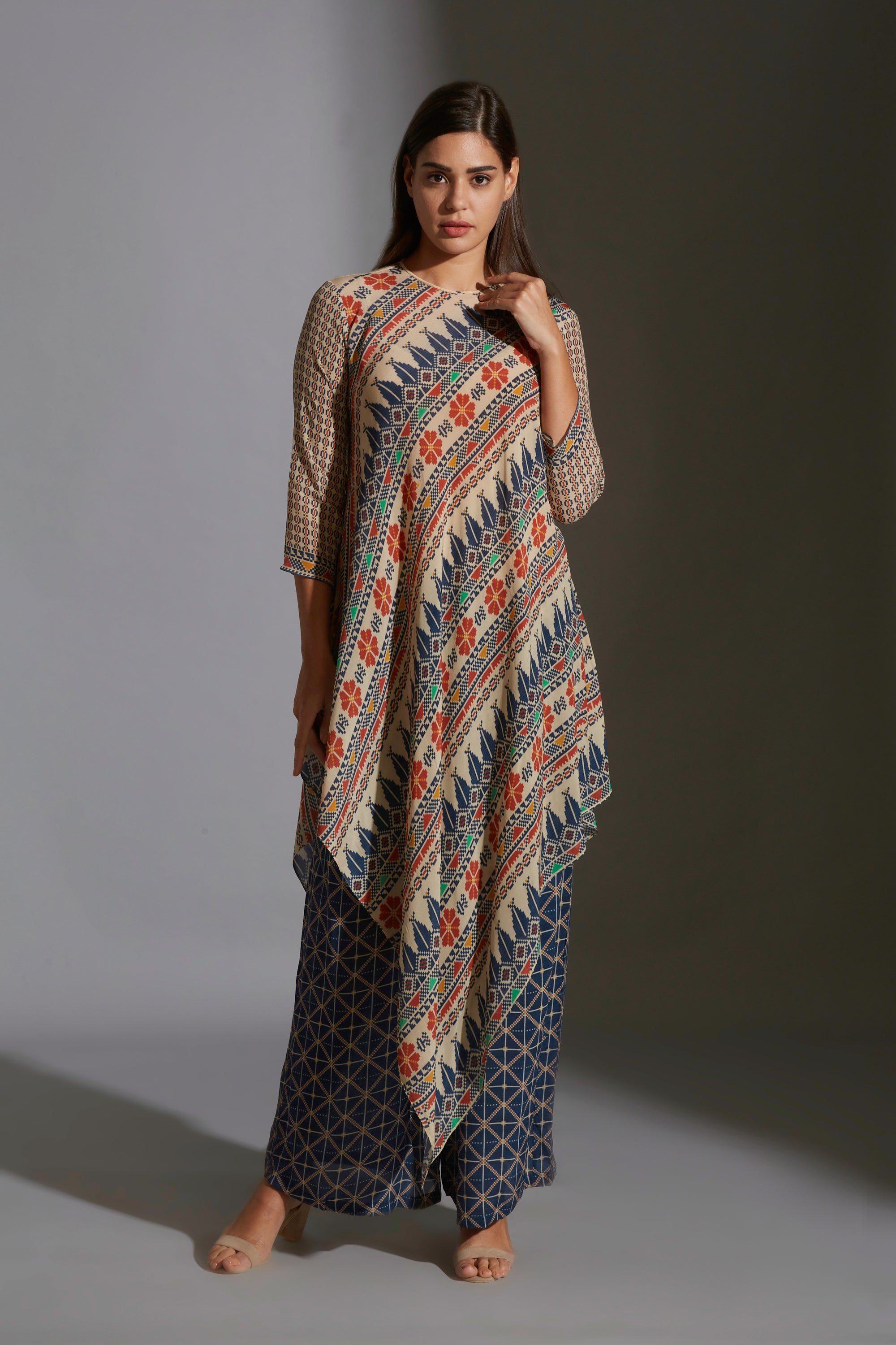Printed top with printed pants