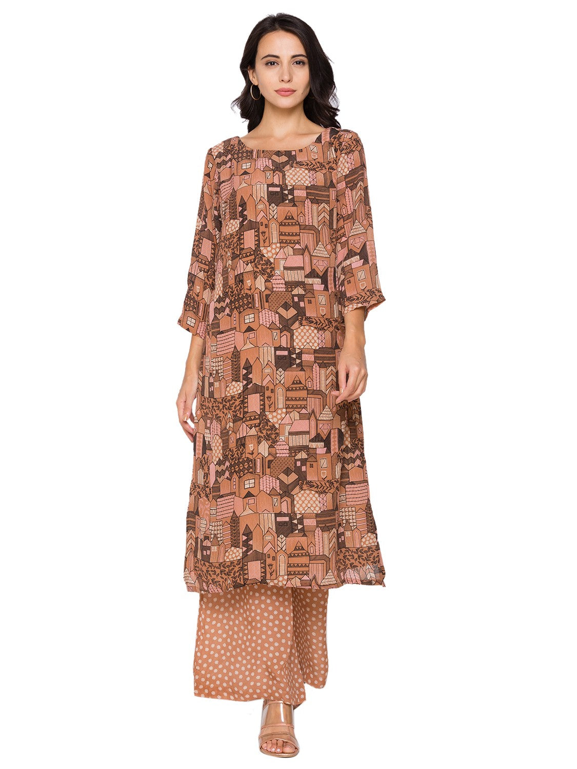 Printed kurta with printed pants