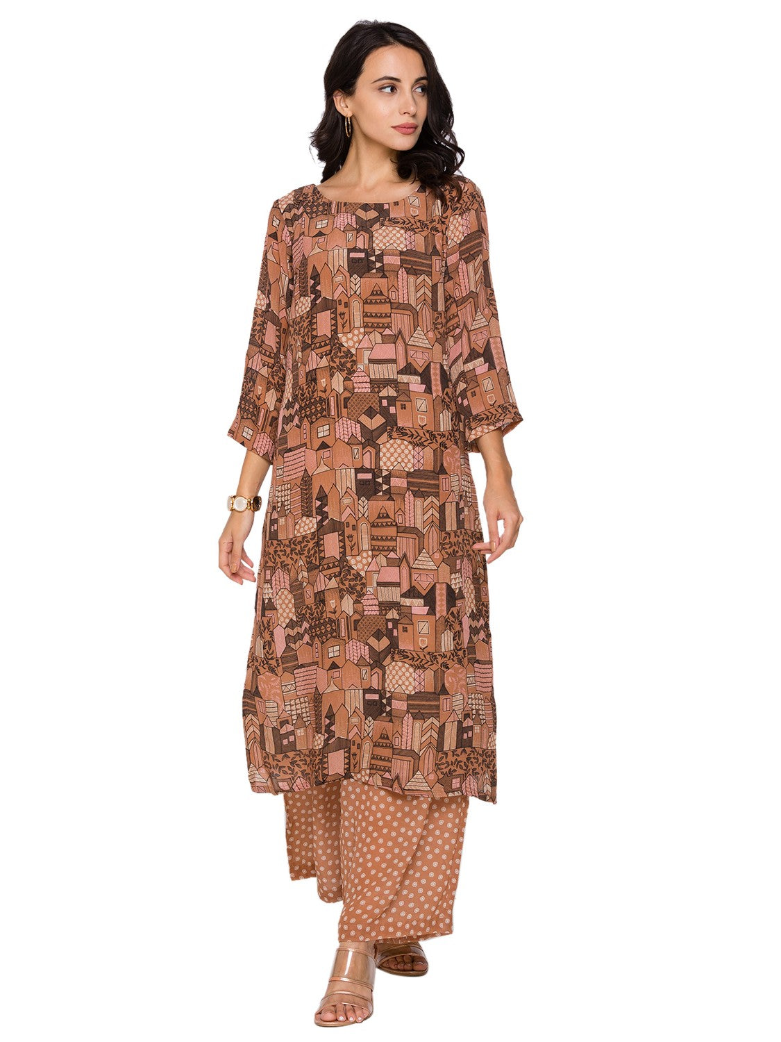 Printed kurta with printed pants