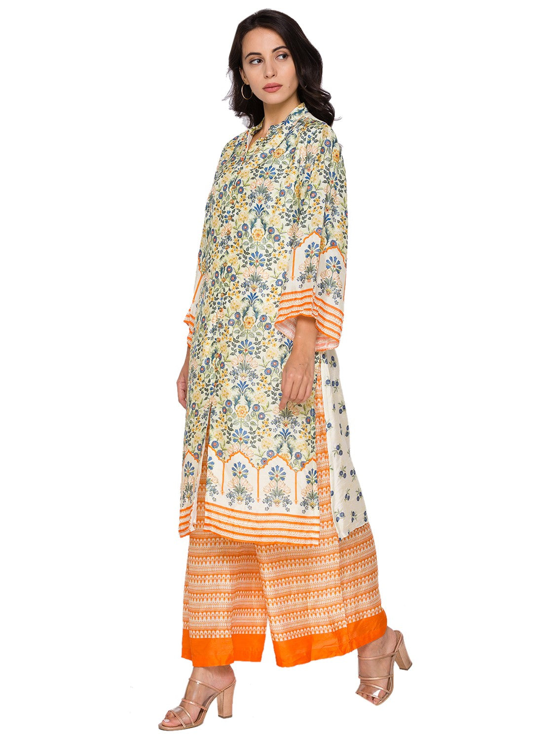 Printed kurta with plazzo pants
