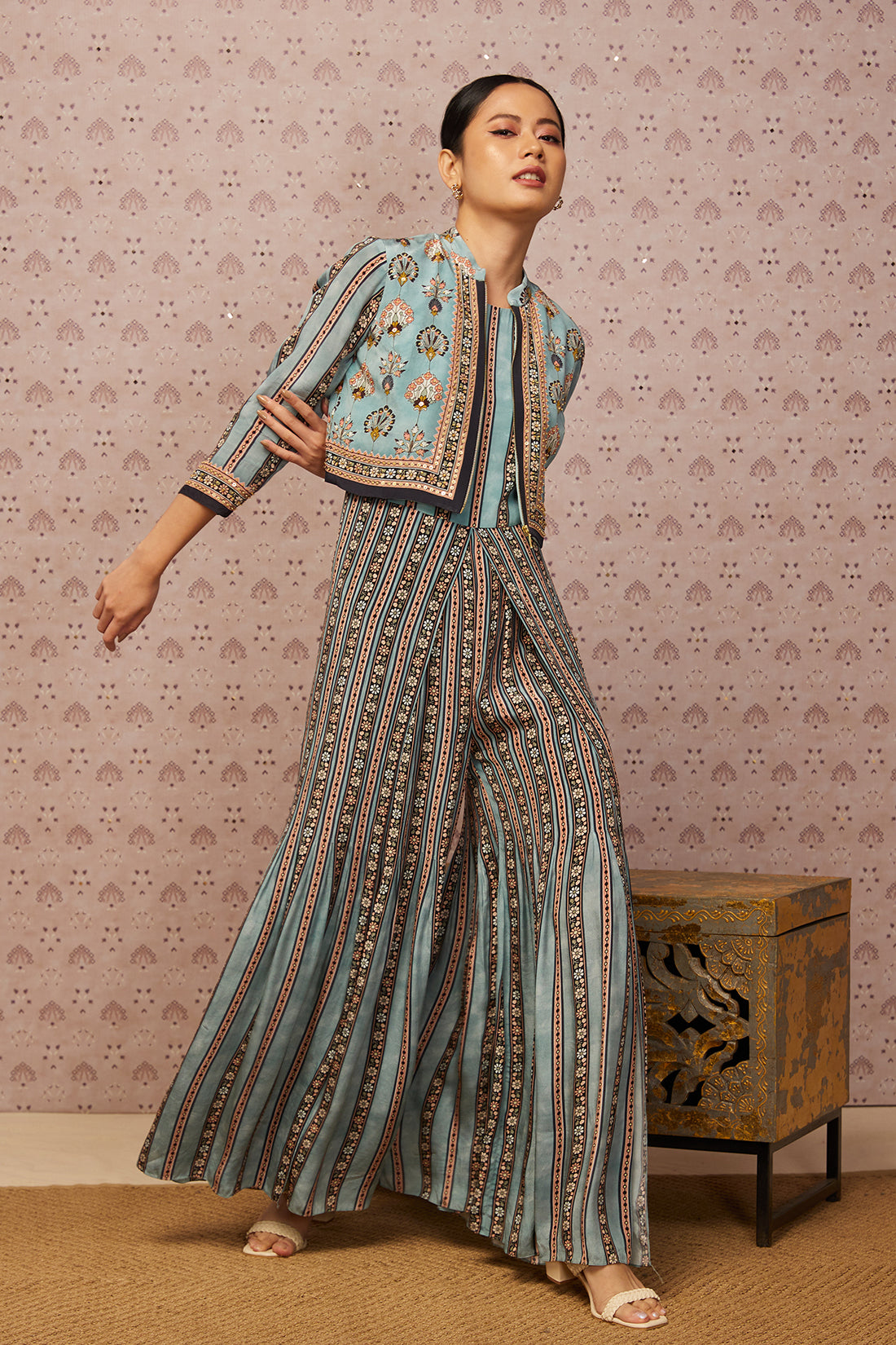 Sarouk Printed Jumpsuit With Jacket