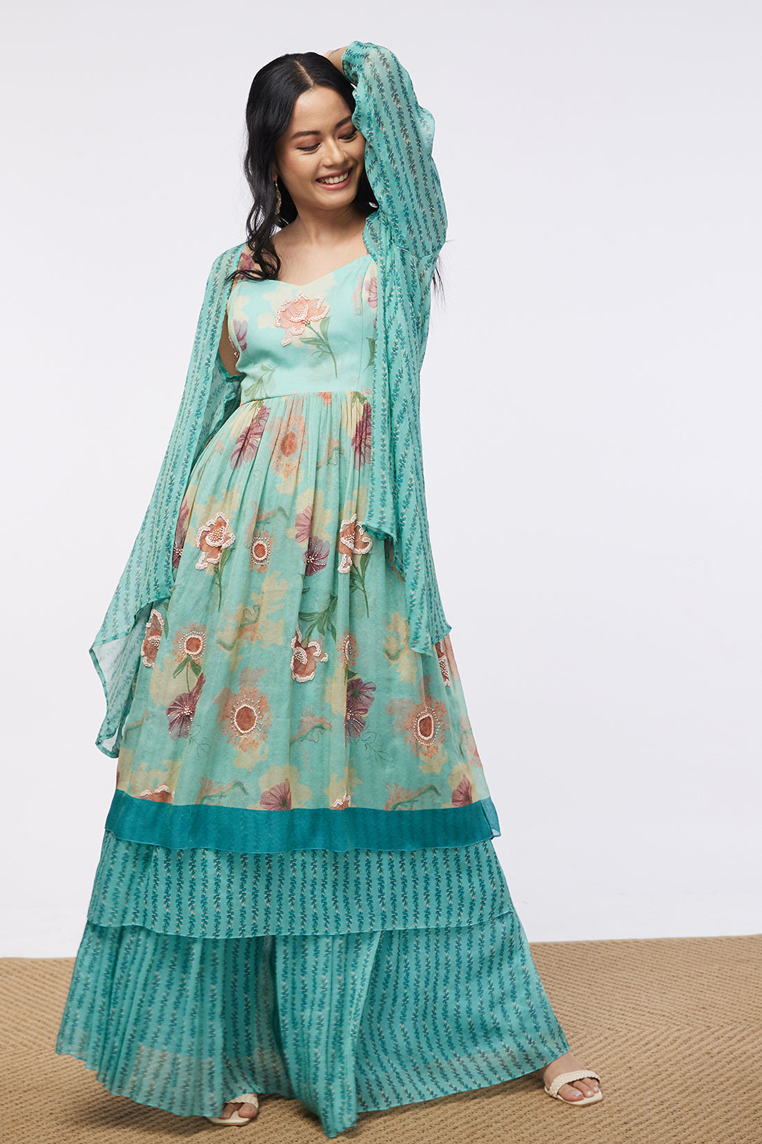 Blooming Bud Printed Sharara Set