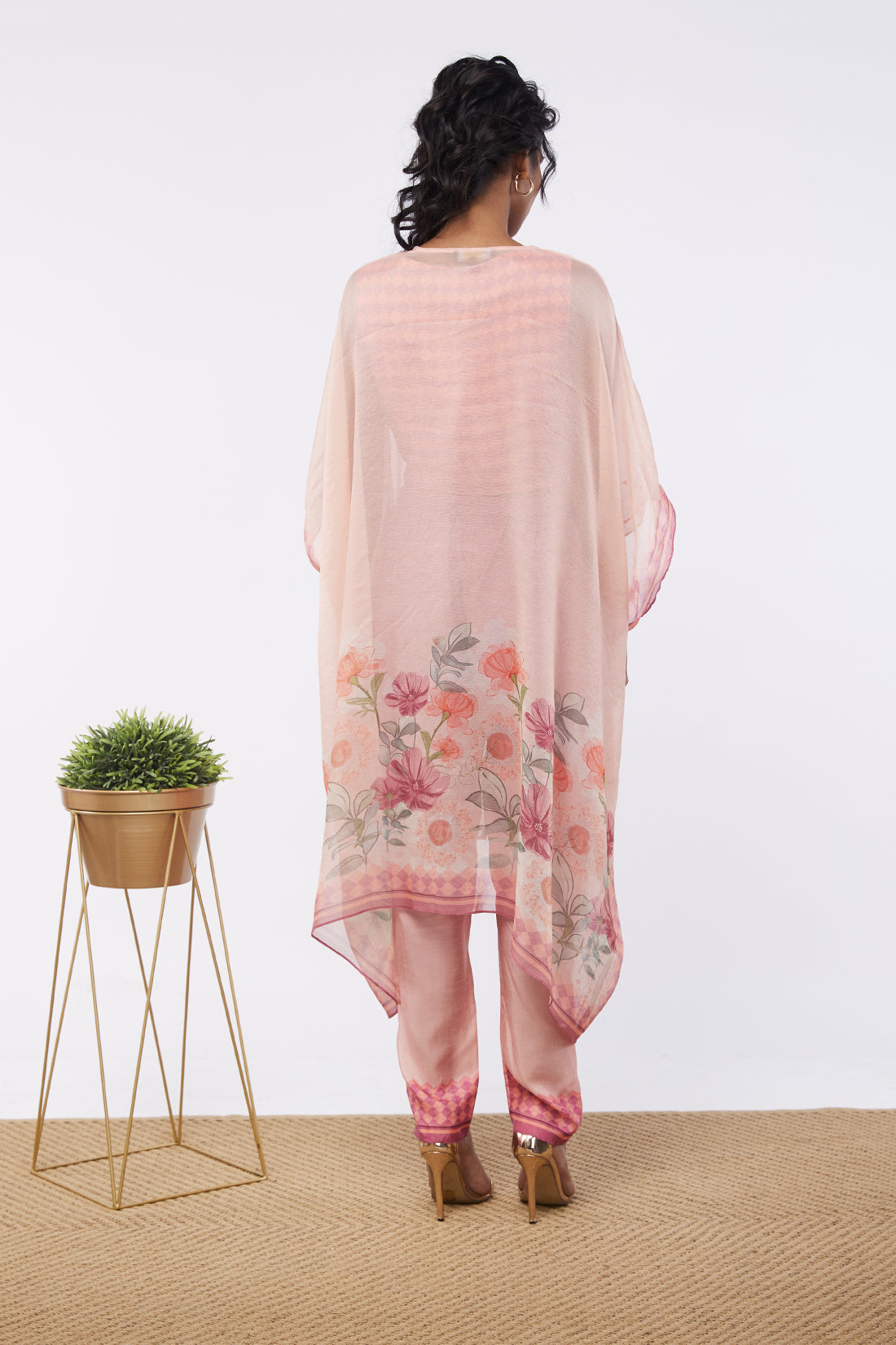 Blooming Bud Printed Co-Ord Set With Kaftan Jacket