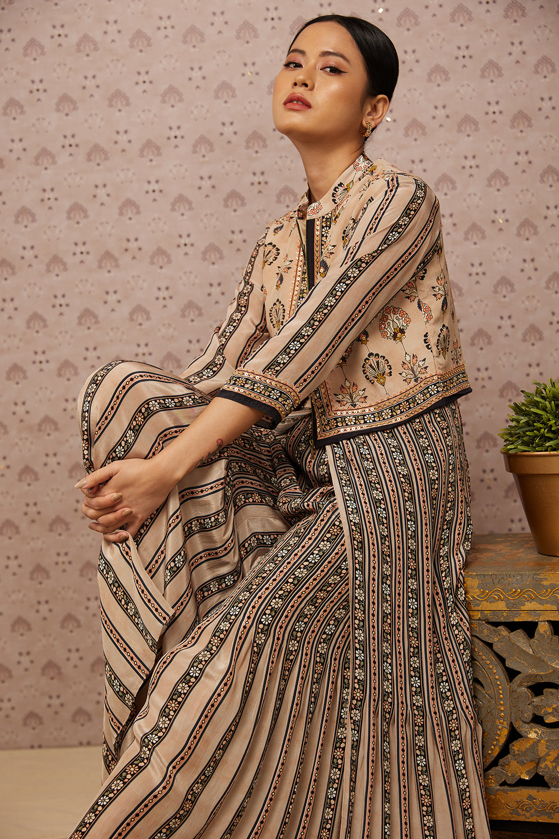 Sarouk Printed Jumpsuit With Jacket